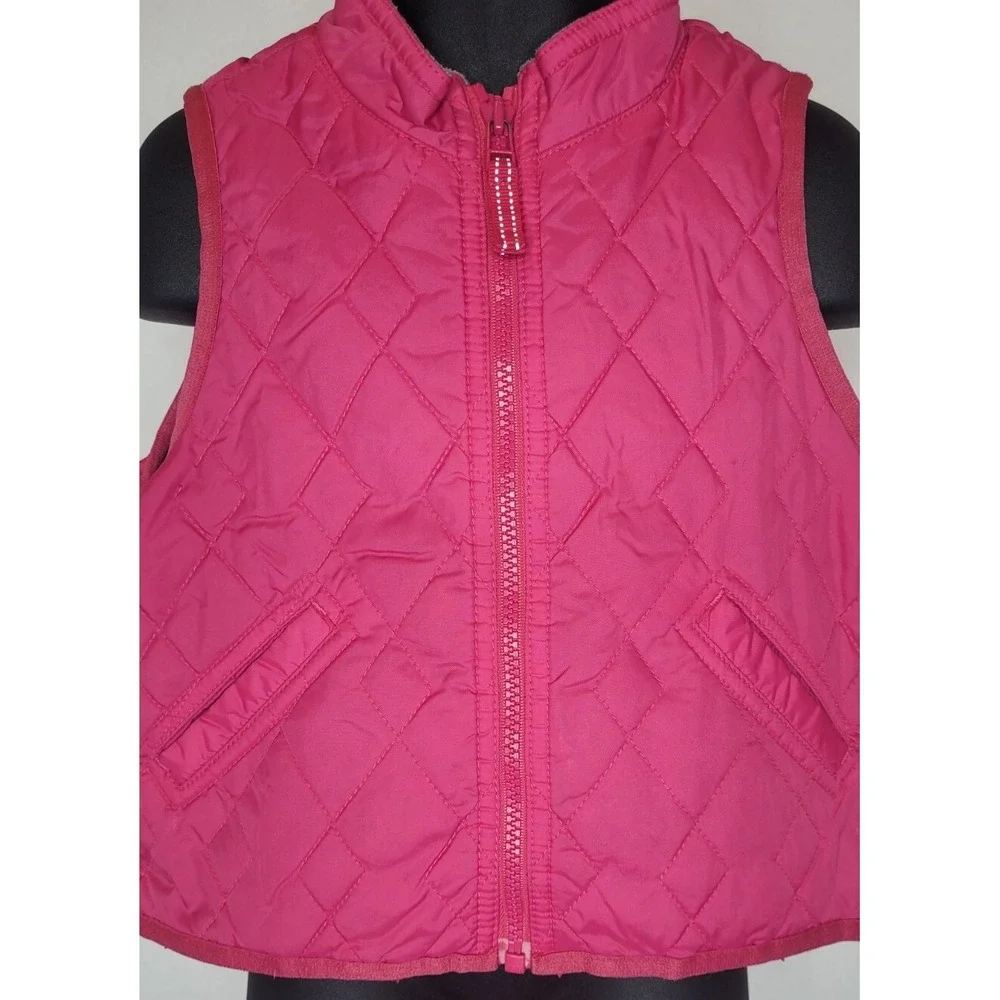 Girl's Baby GAP Pink Quilted‎ SL Winter Vest Size 4T Snow